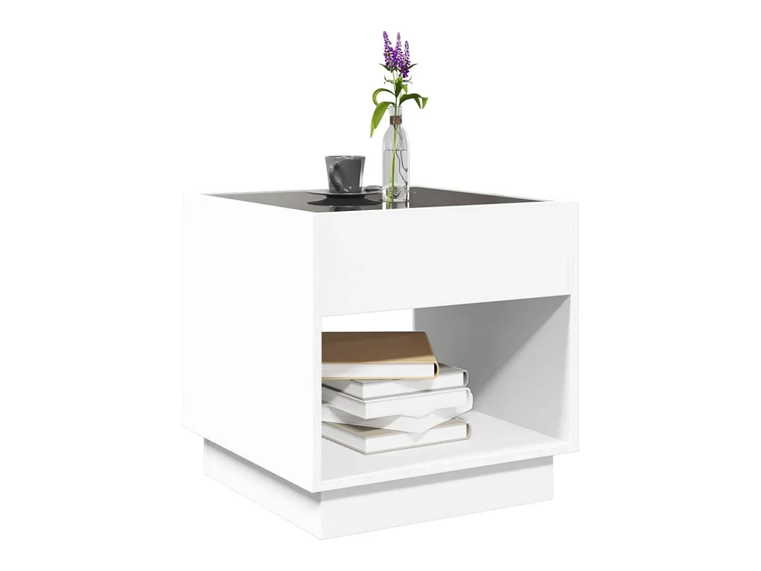 Mesa De Centro* Mesa de centro | Mesa de apoio luzes LED Infinity 50x50x50 cm Branco