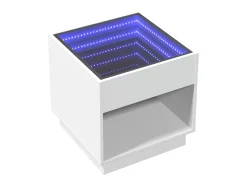 Mesa De Centro* Mesa de centro | Mesa de apoio luzes LED Infinity 50x50x50 cm Branco