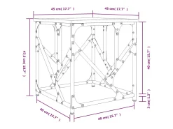 Mesa de centro | Mesa de apoio 45x45x47.5 cm derivados de madeira cinza sonoma^ Mesa De Centro