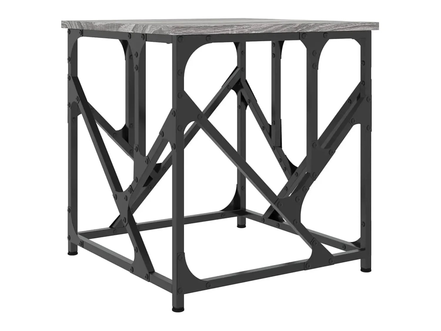 Mesa de centro | Mesa de apoio 45x45x47.5 cm derivados de madeira cinza sonoma^ Mesa De Centro