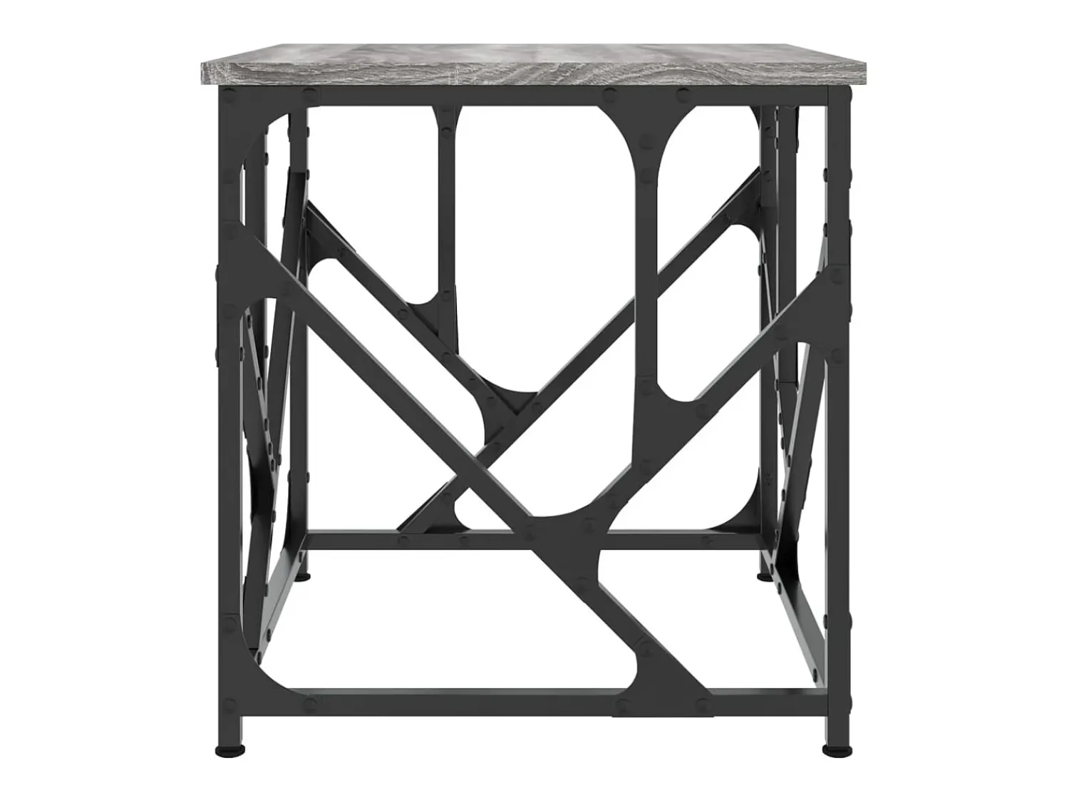 Mesa de centro | Mesa de apoio 45x45x47.5 cm derivados de madeira cinza sonoma^ Mesa De Centro