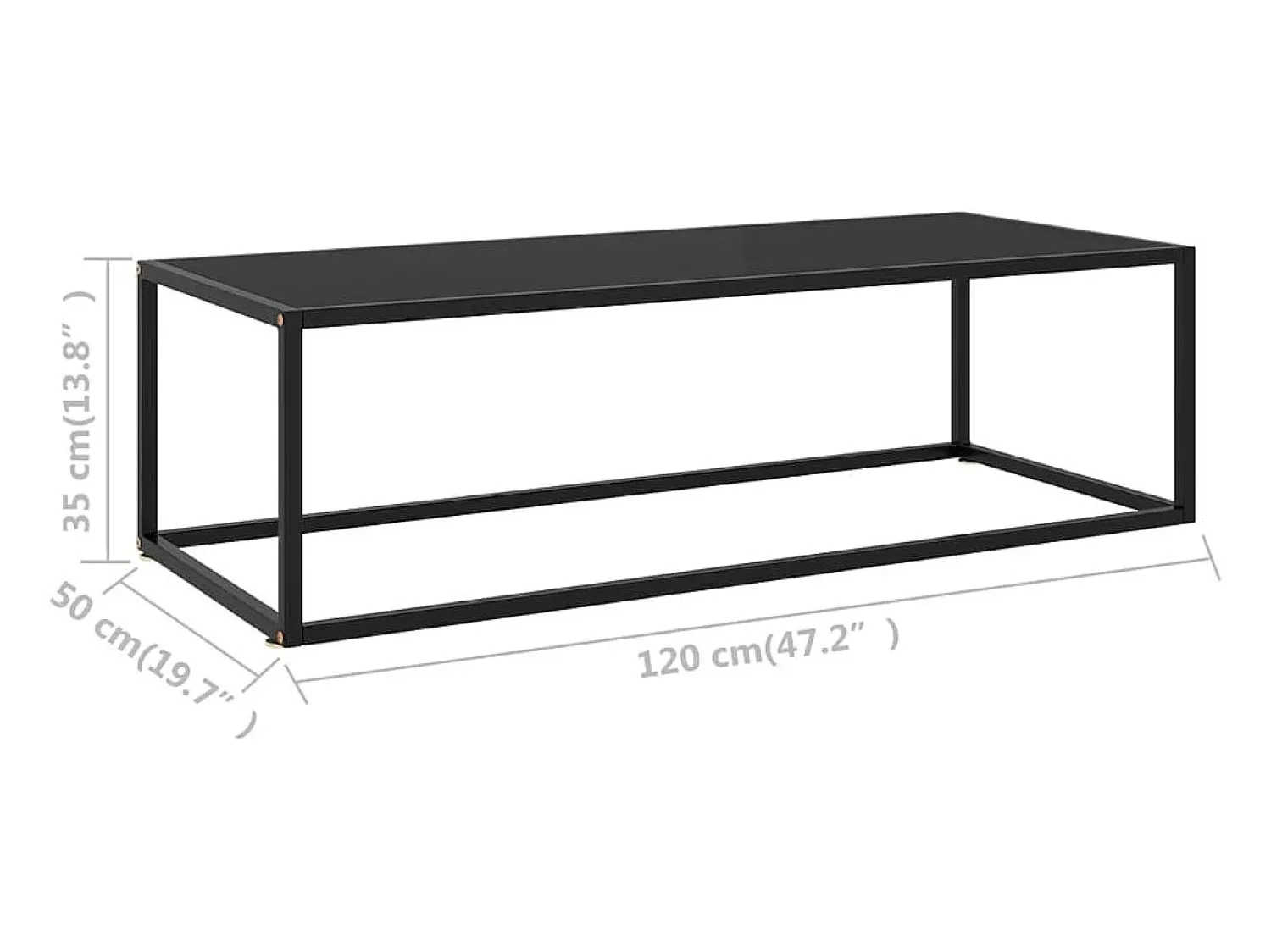 Mesa De Centro* Mesa de centro | Mesa de apoio 120x50x35 cm vidro Preto