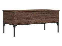 Mesa de centro | Mesa de apoio 100x50x45cm deriv. madeira/metal carvalho^ Mesa De Centro