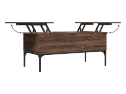 Mesa de centro | Mesa de apoio 100x50x45cm deriv. madeira/metal carvalho^ Mesa De Centro