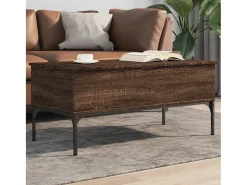 Mesa de centro | Mesa de apoio 100x50x45cm deriv. madeira/metal carvalho^ Mesa De Centro
