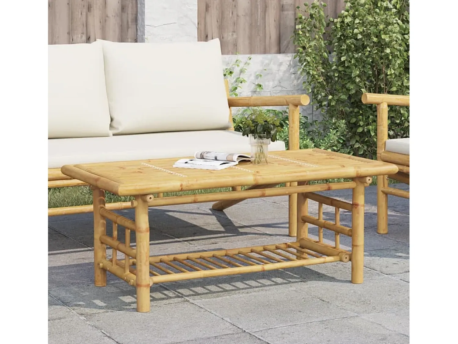 Mesa De Centro| Mesa de centro | Mesa de apoio | Mesa de café 110x55x45 cm bambu Castanho