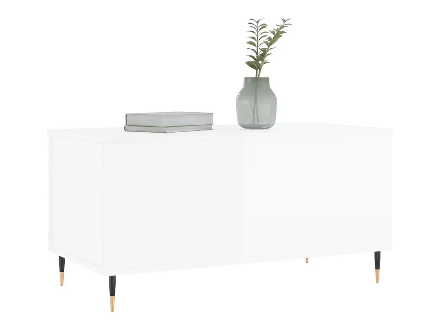 Mesa De Centro| Mesa de centro | Mesa de apoio 90x44.5x45 cm derivados de madeira brilhante Branco