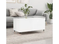 Mesa De Centro| Mesa de centro | Mesa de apoio 90x44.5x45 cm derivados de madeira brilhante Branco