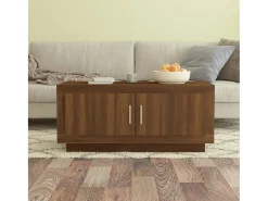 Mesa de centro | Mesa de apoio 102x50x45 cm derivados madeira carvalho Castanho