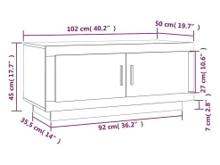 Mesa de centro | Mesa de apoio 102x50x45 cm derivados madeira carvalho Castanho