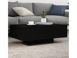 Mesa de centro | Mesa de apoio | Mesa de café com luzes LED 85x55x31 cm Preto