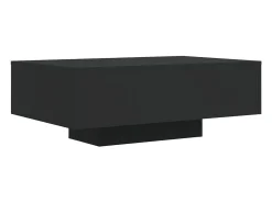 Mesa de centro | Mesa de apoio | Mesa de café com luzes LED 85x55x31 cm Preto