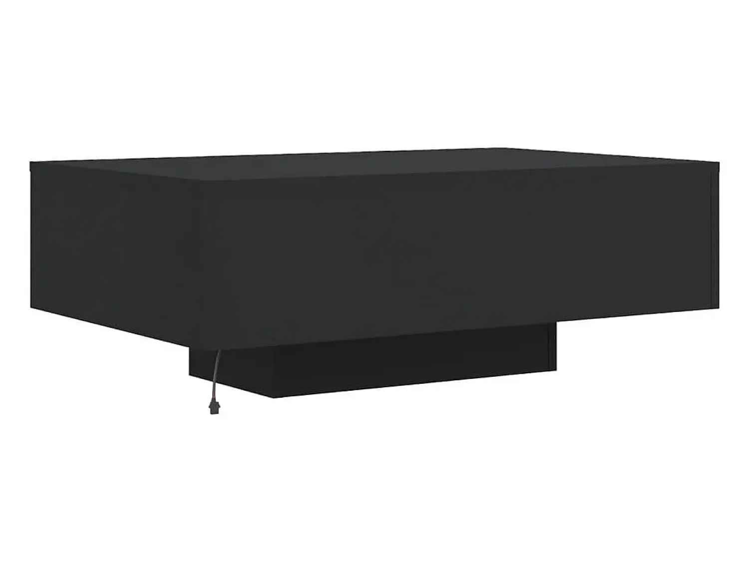 Mesa de centro | Mesa de apoio | Mesa de café com luzes LED 85x55x31 cm Preto