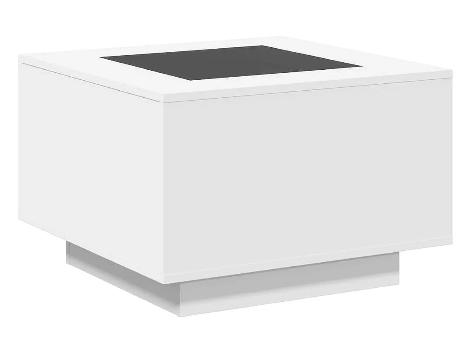 Mesa de centro | Mesa de apoio c/LEDs 60x60x40cm contraplacado brilhante^ Mesa De Centro