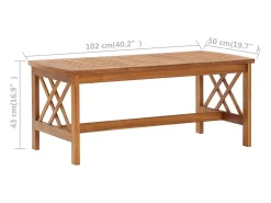 Mesa De Centro* Mesa de centro | Mesa de apoio | Mesa de café 102x50x43 cm madeira de acácia maciça Castanho