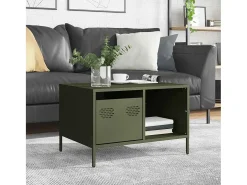 Mesa De Centro* Mesa de centro | Mesa de apoio 68.5x50x43.5 cm aço laminado a frio -azeitona Verde