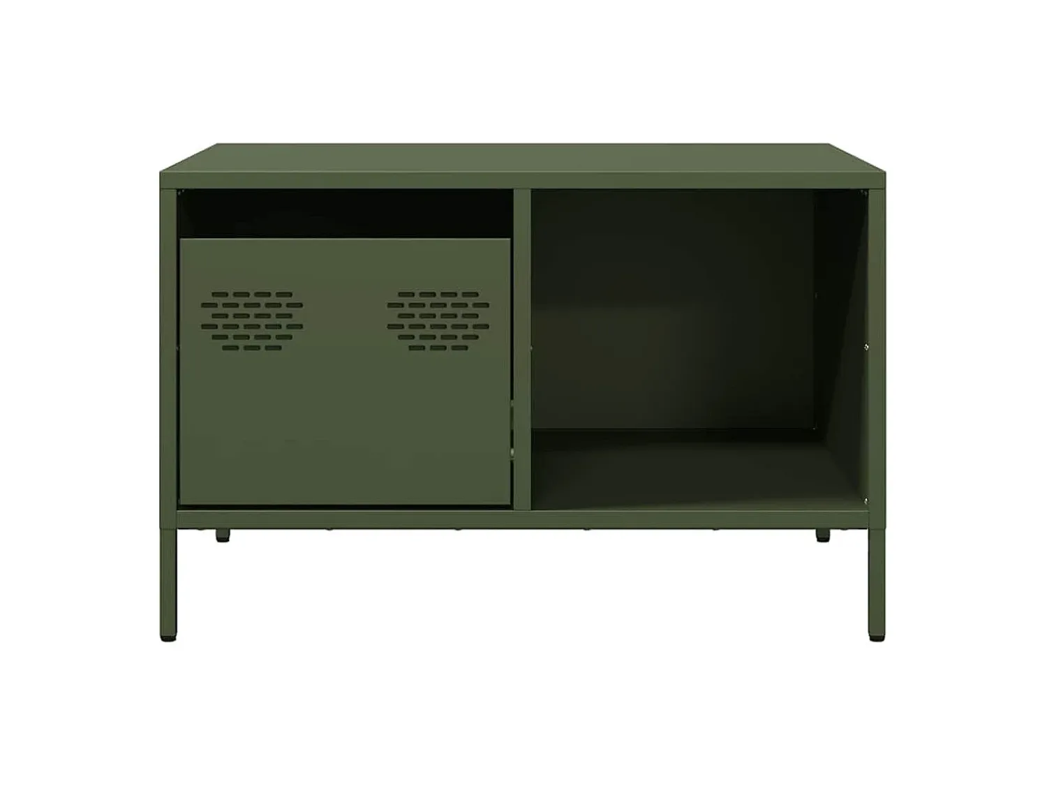 Mesa De Centro* Mesa de centro | Mesa de apoio 68.5x50x43.5 cm aço laminado a frio -azeitona Verde
