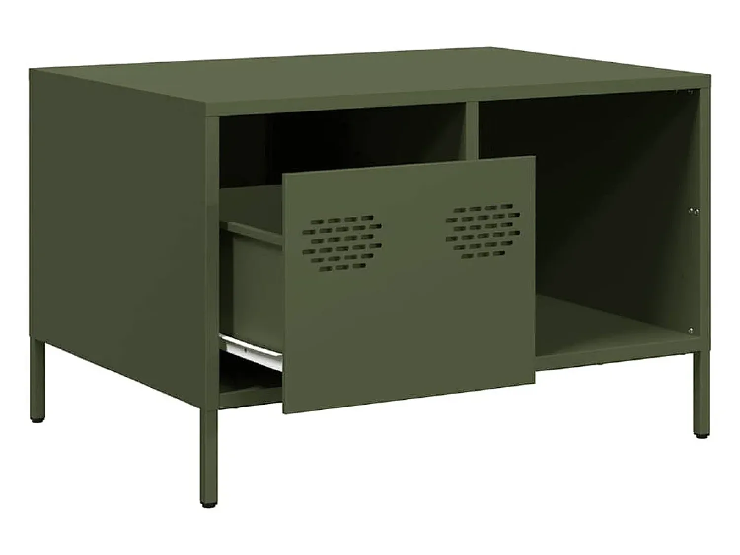 Mesa De Centro* Mesa de centro | Mesa de apoio 68.5x50x43.5 cm aço laminado a frio -azeitona Verde