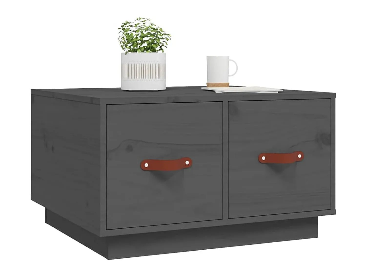 Mesa De Centro* Mesa de centro | Mesa de apoio 60x53x35 cm pinho maciço cinza Cinzento