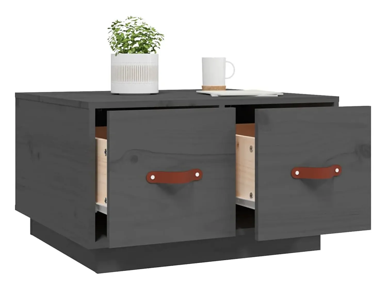 Mesa De Centro* Mesa de centro | Mesa de apoio 60x53x35 cm pinho maciço cinza Cinzento