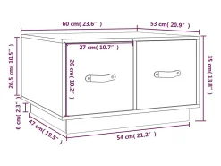 Mesa De Centro* Mesa de centro | Mesa de apoio 60x53x35 cm pinho maciço cinza Cinzento