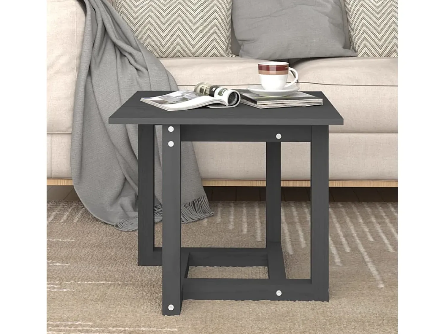 Mesa de centro | Mesa de apoio 50x50x45 cm madeira de pinho maciça^ Mesa De Centro