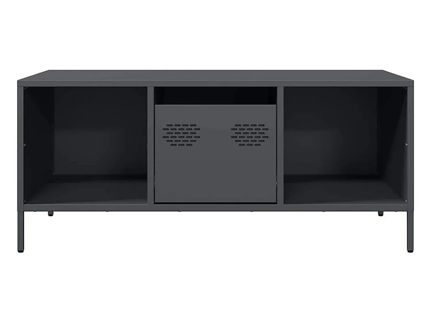 Best Mesa de centro | Mesa de apoio | Mesa de café 101.5x50x43.5 cm aço laminado a frio antracite Preto