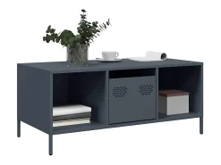 Best Mesa de centro | Mesa de apoio | Mesa de café 101.5x50x43.5 cm aço laminado a frio antracite Preto