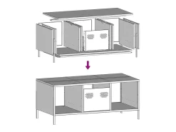 Best Mesa de centro | Mesa de apoio | Mesa de café 101.5x50x43.5 cm aço laminado a frio antracite Preto