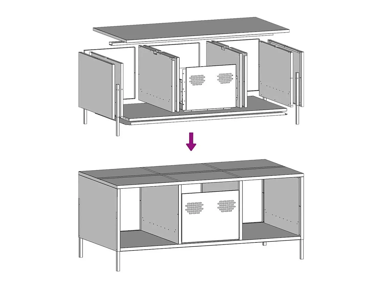 Best Mesa de centro | Mesa de apoio | Mesa de café 101.5x50x43.5 cm aço laminado a frio antracite Preto
