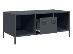 Best Mesa de centro | Mesa de apoio | Mesa de café 101.5x50x43.5 cm aço laminado a frio antracite Preto