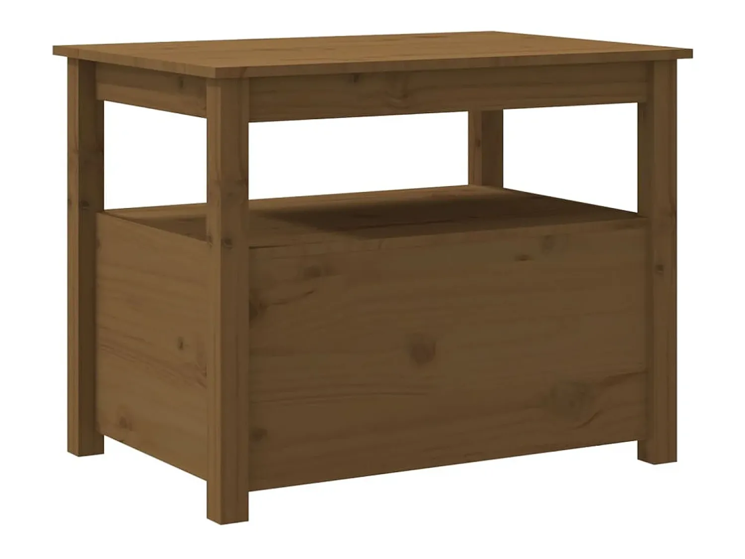 Mesa De Centro| Mesa de centro | Mesa de apoio 71x49x55 cm pinho maciço mel Castanho