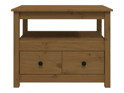 Mesa De Centro| Mesa de centro | Mesa de apoio 71x49x55 cm pinho maciço mel Castanho