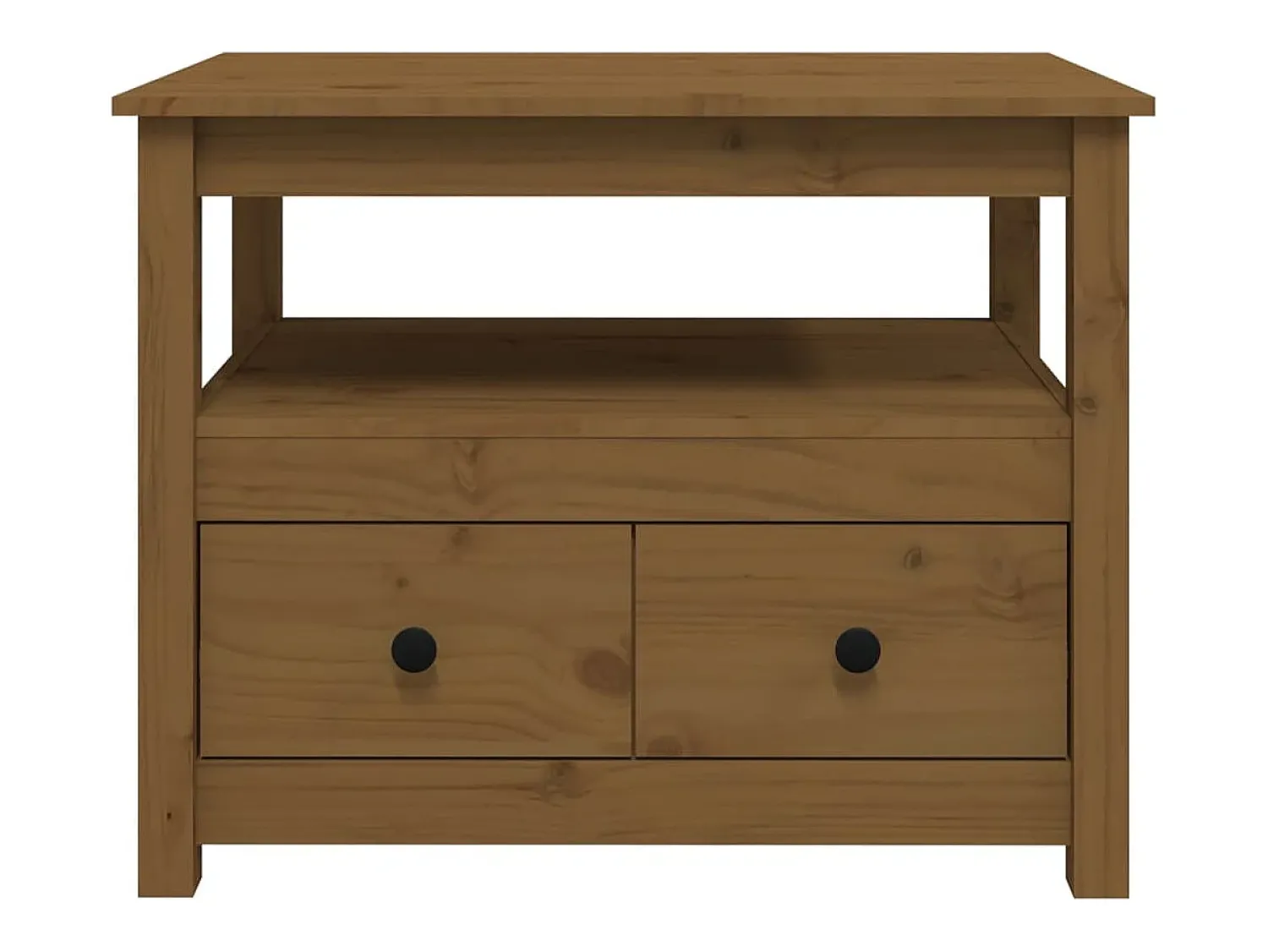 Mesa De Centro| Mesa de centro | Mesa de apoio 71x49x55 cm pinho maciço mel Castanho