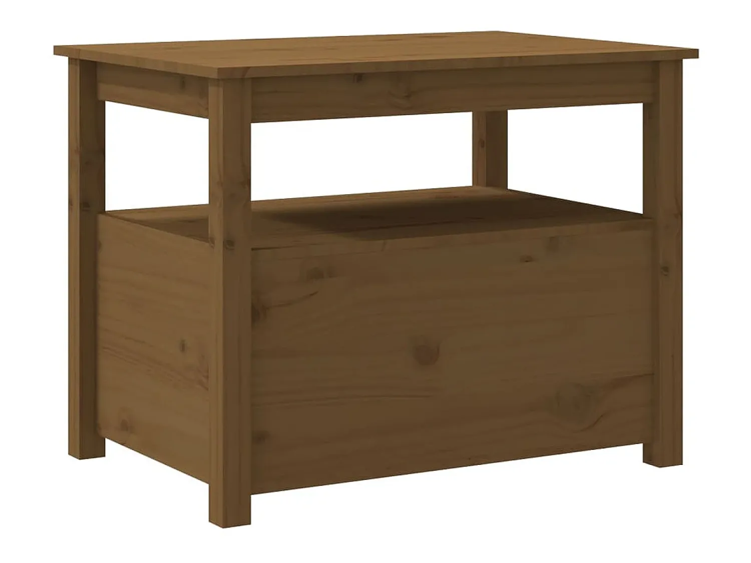 Mesa De Centro| Mesa de centro | Mesa de apoio 71x49x55 cm pinho maciço mel Castanho