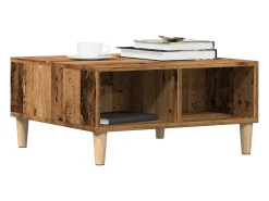 Mesa De Centro| Mesa de centro | Mesa de apoio | Mesa de café 60x60x30 cm derivados de madeira madeira velha Castanho