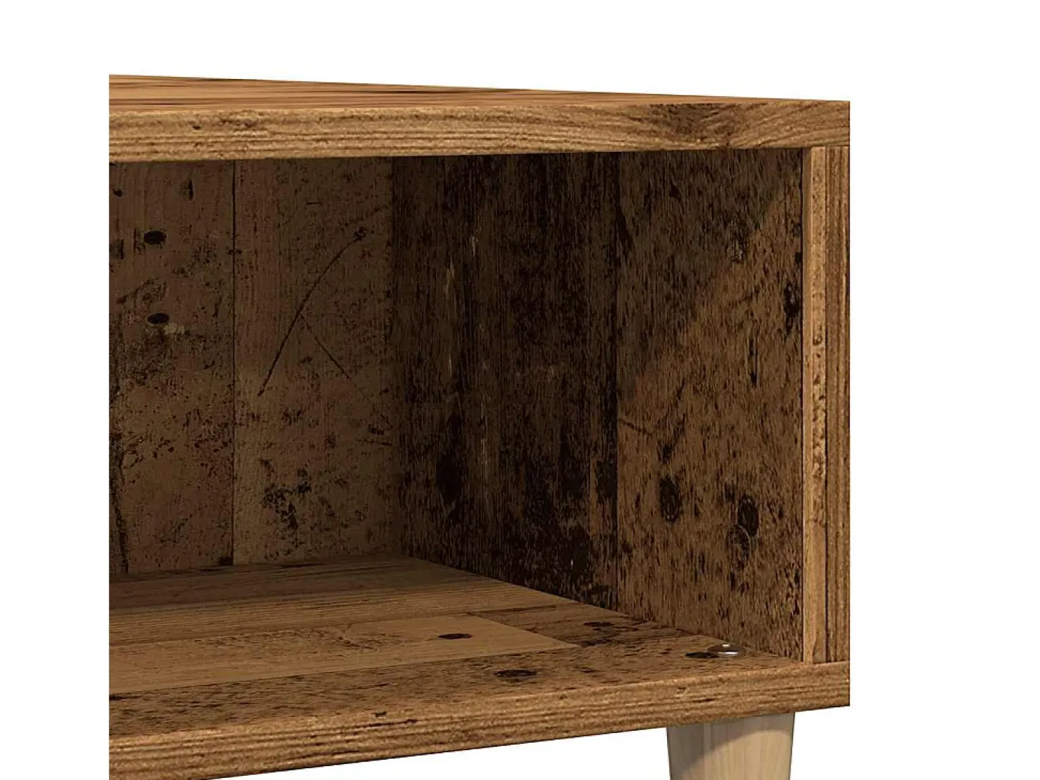 Mesa De Centro| Mesa de centro | Mesa de apoio | Mesa de café 60x60x30 cm derivados de madeira madeira velha Castanho