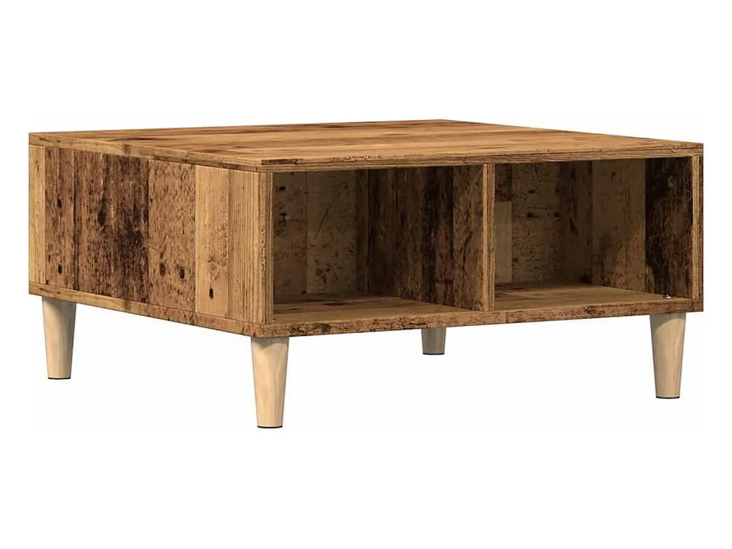 Mesa De Centro| Mesa de centro | Mesa de apoio | Mesa de café 60x60x30 cm derivados de madeira madeira velha Castanho