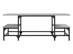Mesa de centro | Mesa de apoio 100x50.5x40 cm derivados de madeira cinza sonoma^ Mesa De Centro