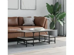 Mesa de centro | Mesa de apoio 100x50.5x40 cm derivados de madeira cinza sonoma^ Mesa De Centro