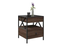 Mesa de centro | Mesa de apoio luzes LED Infinity 40x40x51 cm carvalho^ Mesa De Centro