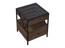 Mesa de centro | Mesa de apoio luzes LED Infinity 40x40x51 cm carvalho^ Mesa De Centro