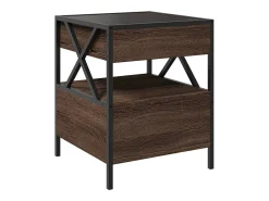 Mesa de centro | Mesa de apoio luzes LED Infinity 40x40x51 cm carvalho^ Mesa De Centro