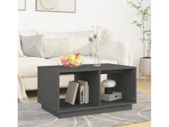 Mesa De Centro| Mesa de centro | Mesa de apoio 80x50x40 cm madeira de pinho maciça cinza Cinzento