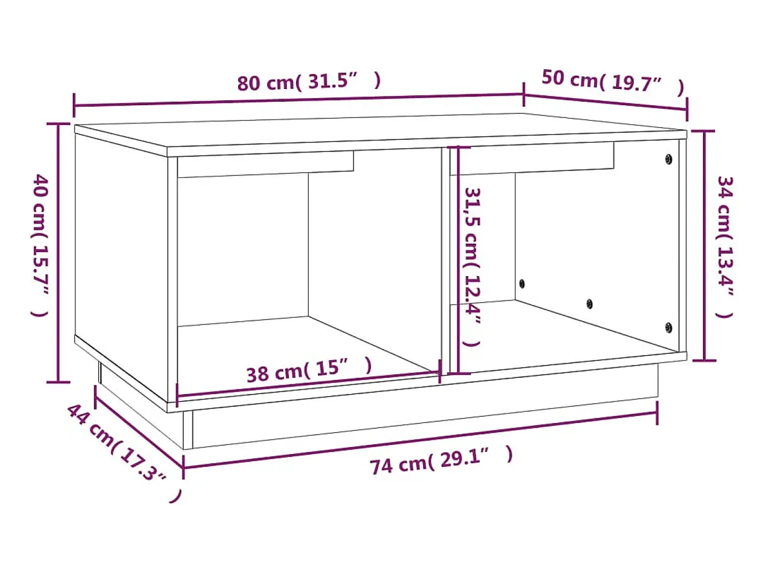Mesa De Centro| Mesa de centro | Mesa de apoio 80x50x40 cm madeira de pinho maciça cinza Cinzento