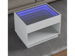 Mesa de centro | Mesa de apoio luzes LED Infinity 70x50x50 cm^ Mesa De Centro