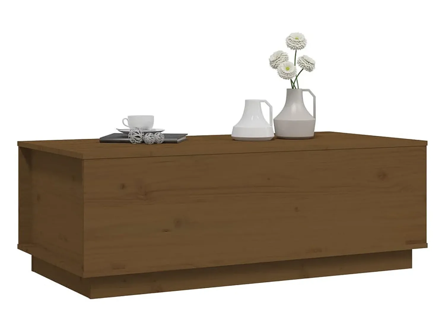Mesa De Centro* Mesa de centro | Mesa de apoio 100x50x35 cm pinho maciço mel Castanho