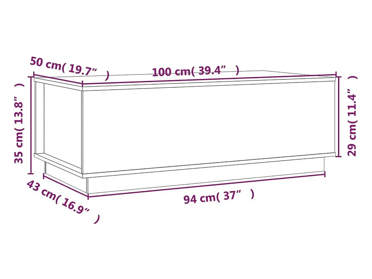 Mesa De Centro* Mesa de centro | Mesa de apoio 100x50x35 cm pinho maciço mel Castanho