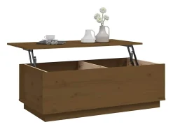 Mesa De Centro* Mesa de centro | Mesa de apoio 100x50x35 cm pinho maciço mel Castanho