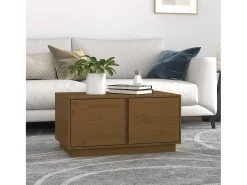 Mesa De Centro| Mesa de centro | Mesa de apoio 80x50x40 cm madeira de pinho maciça -mel Castanho